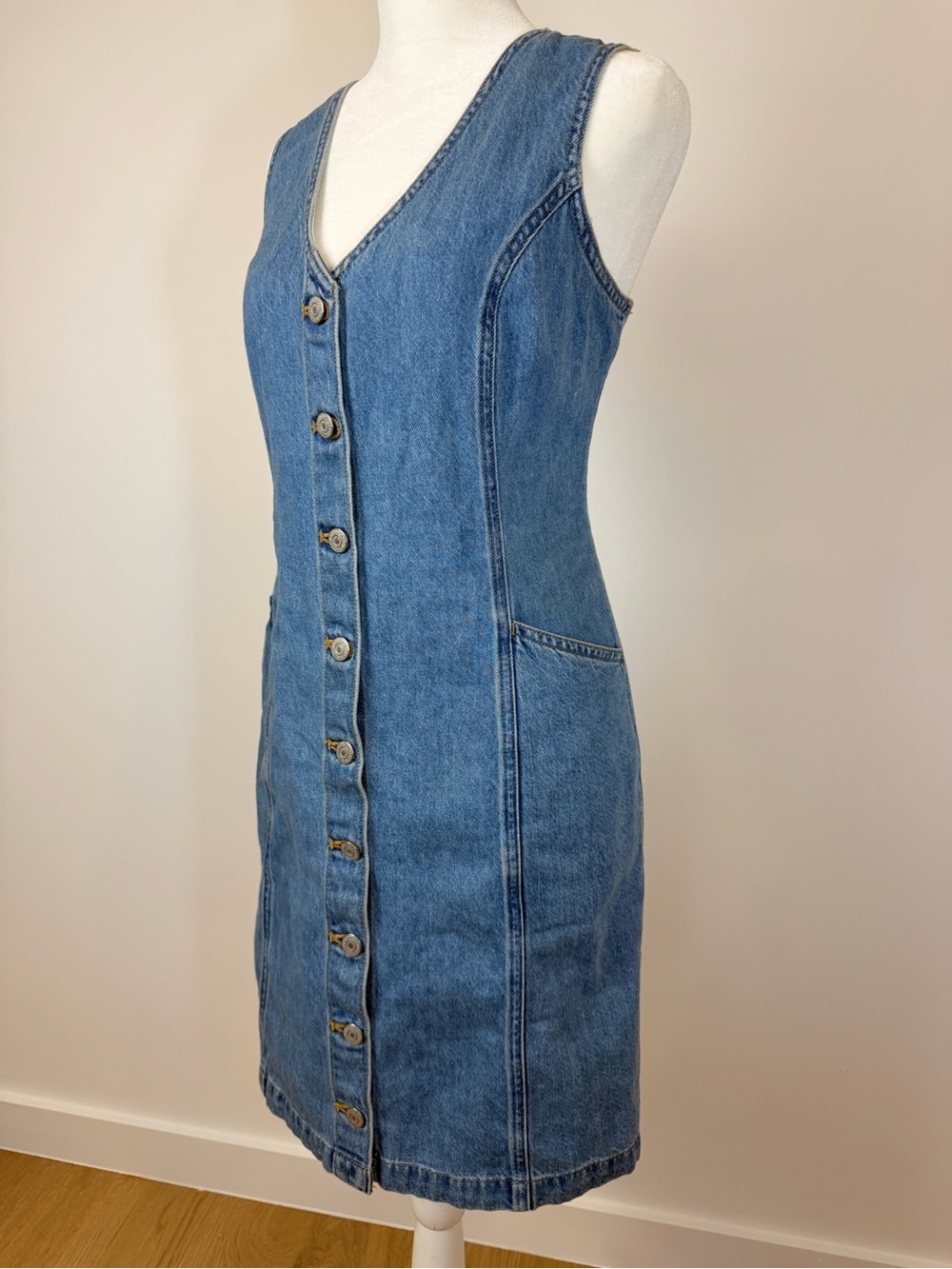 Levi's Blue Denim Button-Front Mini Dress - Picture 5 of 7
